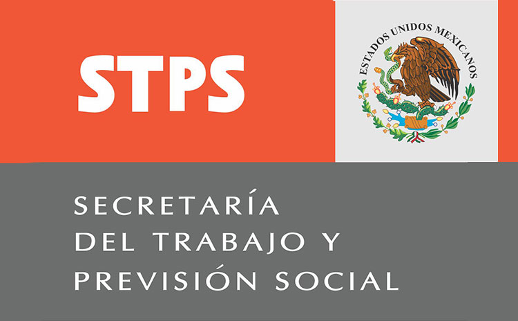 Letrero de la Secretaria del Trabajo y Previsión Social con el Escudo de la República Mexicana 
